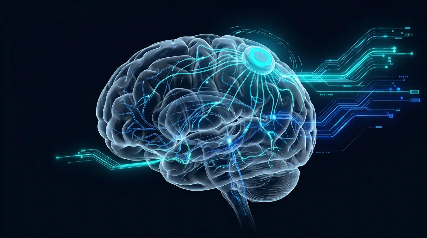 Brain-computer interface electrode array connected to neural tissue